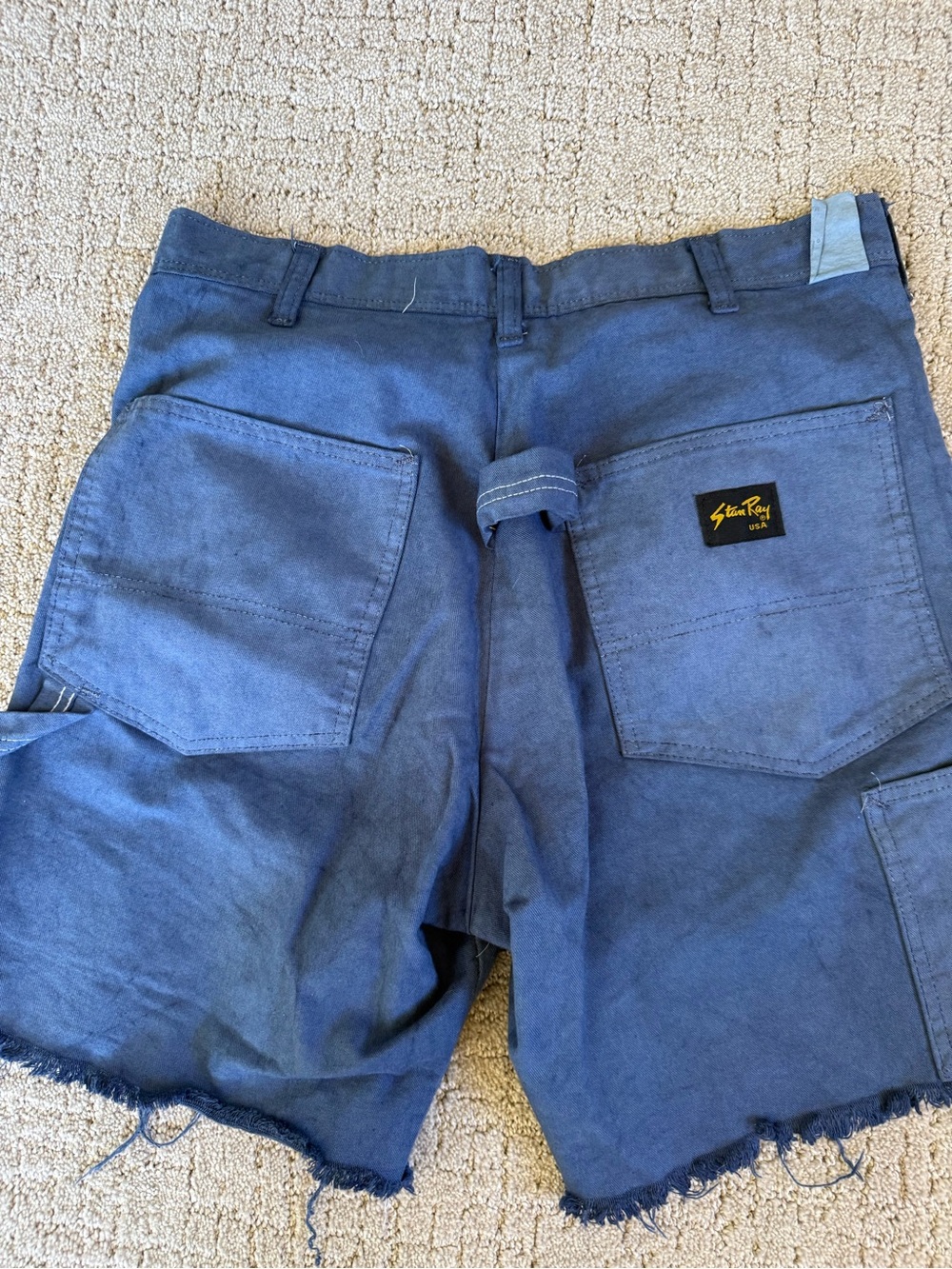 Stan Ray Blue Women's Cargo Shorts with Back Patches